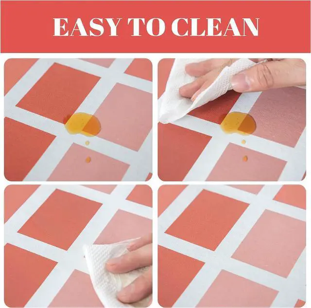 Alt view image 4 of 7 - FIFTY FEET 84 * 60 Inch Rectangle Tablecloth, Vinyl Tablecloth with Flannel Backing for Rectangle Tables Waterproof, Plastic Picnic Table Cover for Dining Table/Buffet Parties/Camping(Red Plaid)
