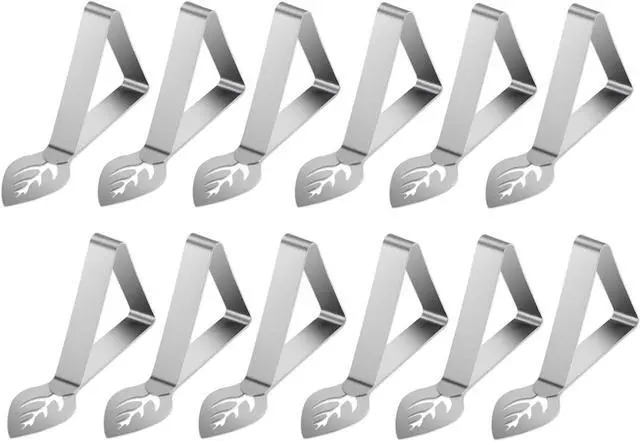 Alt view image 7 of 7 - Tablecloth Clips 12 Pack, Heavy Duty Stainless Steel Picnic Table Cloth Holder Clips, Windproof Tablecloth Clips for Outdoor Tables, Perfect for Restaurant Parties, Weddings, Camping