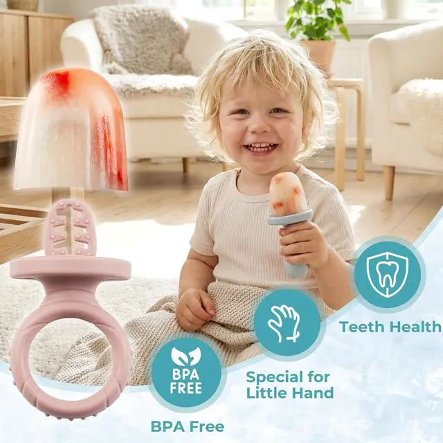 Alt view image 2 of 7 - Silicone Baby Popsicle Molds, Toddlers Mini Freezer Pop Molds | BPA-Free, Food-Safe, Easy to Clean, Baby Ice Pop Mold with 6 Reusable Sticks for Fruit Juice, Yogurt, Breastmilk