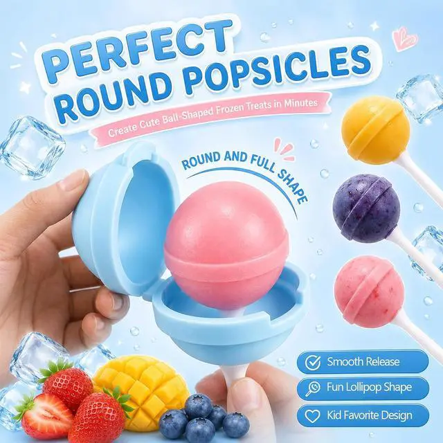 Alt view image 3 of 7 - 4 Pack Silicone Lollipop Popsicle Molds with Sticks Reusable BPA Free Ice Pop Maker Easy Release Molds for Homemade Ice Cream Fruit Yogurt Frozen Treats Kids Summer Parties
