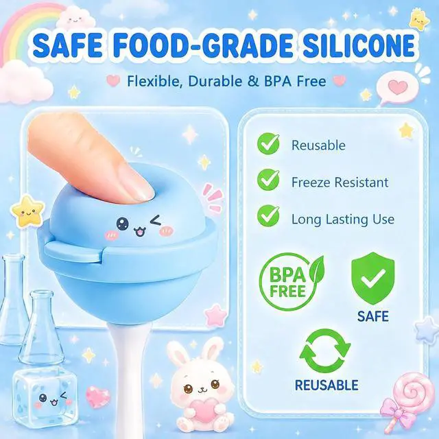 Alt view image 6 of 7 - 4 Pack Silicone Lollipop Popsicle Molds with Sticks Reusable BPA Free Ice Pop Maker Easy Release Molds for Homemade Ice Cream Fruit Yogurt Frozen Treats Kids Summer Parties