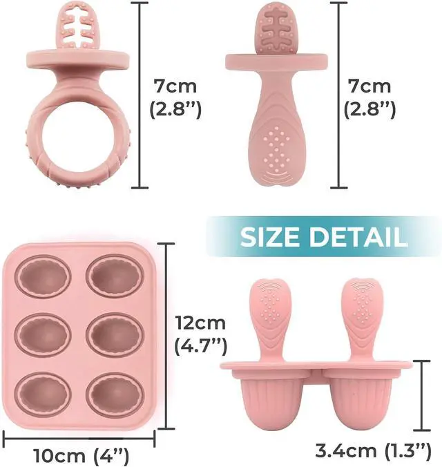 Alt view image 7 of 7 - Silicone Baby Popsicle Molds, Toddlers Mini Freezer Pop Molds | BPA-Free, Food-Safe, Easy to Clean, Baby Ice Pop Mold with 6 Reusable Sticks for Fruit Juice, Yogurt, Breastmilk