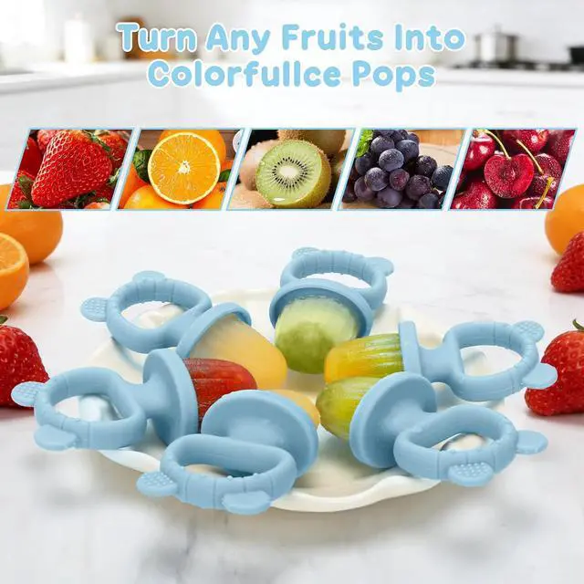 Alt view image 5 of 7 - Silicone Baby Popsicle Molds with Sticks, Mini Popsicles Molds for Babies | Breastmilk Popsicle Molds for Teething Relief, Frozen Treats Maker Popsicle Maker Ice Pop Mold for Toddlers Kids(Blue)