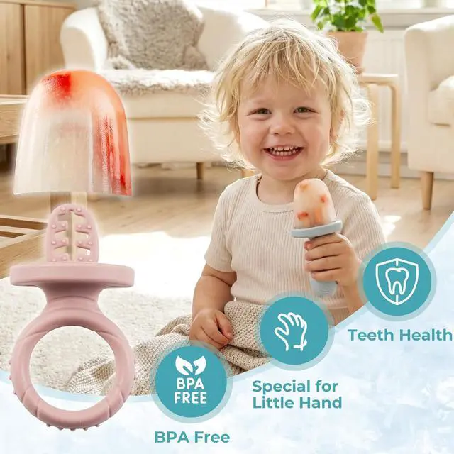 Alt view image 2 of 7 - Silicone Baby Popsicle Molds, Toddlers Mini Freezer Pop Molds | BPA-Free, Food-Safe, Easy to Clean, Baby Ice Pop Mold with 6 Reusable Sticks for Fruit Juice, Yogurt, Breastmilk