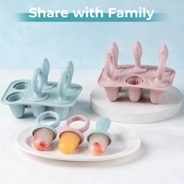 Alt view image 6 of 7 - Silicone Baby Popsicle Molds, Toddlers Mini Freezer Pop Molds | BPA-Free, Food-Safe, Easy to Clean, Baby Ice Pop Mold with 6 Reusable Sticks for Fruit Juice, Yogurt, Breastmilk
