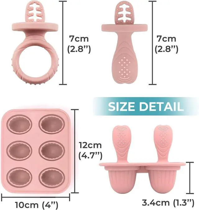 Alt view image 7 of 7 - Silicone Baby Popsicle Molds, Toddlers Mini Freezer Pop Molds | BPA-Free, Food-Safe, Easy to Clean, Baby Ice Pop Mold with 6 Reusable Sticks for Fruit Juice, Yogurt, Breastmilk