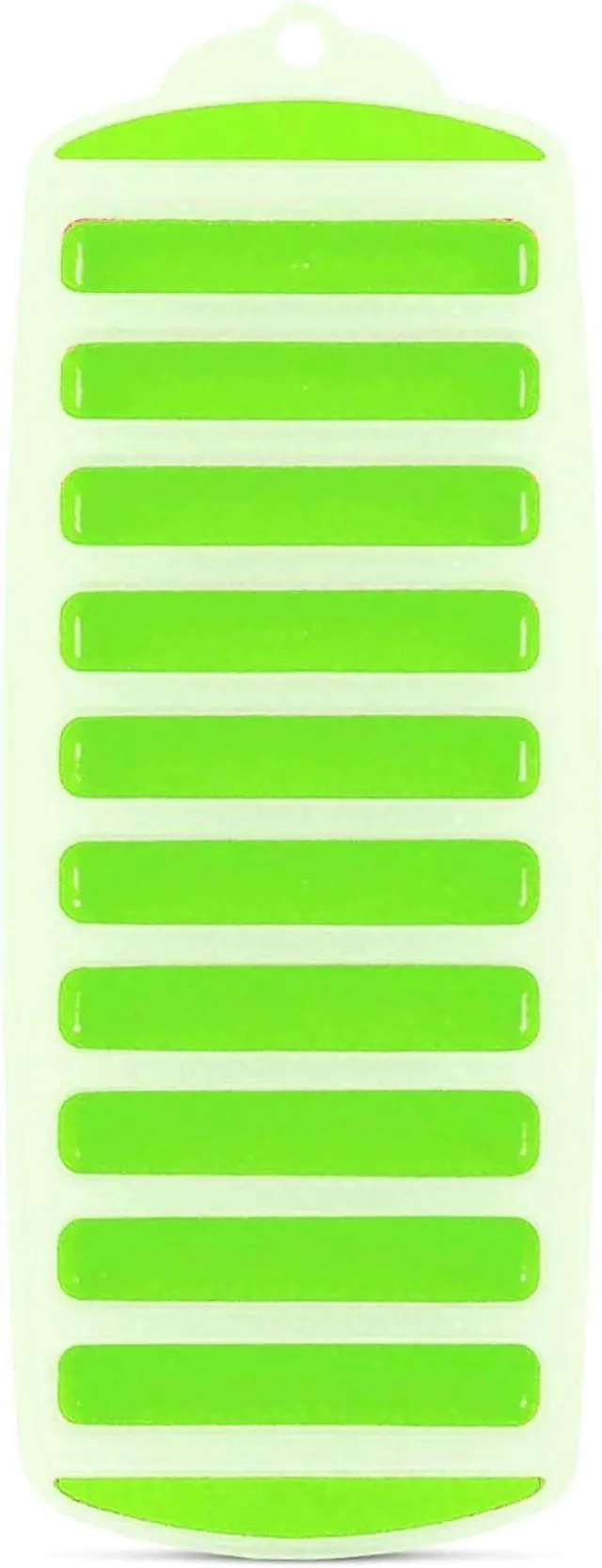 Main image of Meadow Lane Slim Ice Stick Tray for Water Bottles, Green | Makes ten 4.25 x 0.8-inch ice sticks per tray; BPA-free plastic with silicone pushers is dishwasher-safe and stackable.