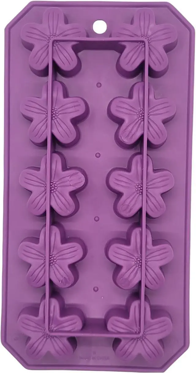 Alt view image 2 of 3 - Handy Housewares Flexible Thermoplastic 10-Cube Ice Cube Tray - Fun Flower Shapes (1 Pack)