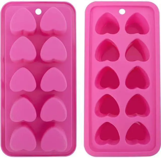 Main image of 1Pc Pink Tray Heart Ice Cube Tray, BPA Free Shaped Ice Cube Trays for Drinks, Dishwasher Safe Silicone Molds for Making Candle, Candy, Specialty Tools and Gadgets