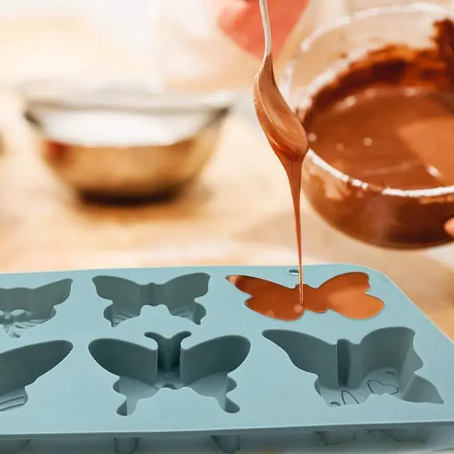 Alt view image 4 of 7 - 2 Pack Cute Butterfly Silicone Molds 3D Butterfly Themed Baking Mould Tray DIY Baking Tool for Chocolate Cake Dessert Candy Mousse Pastry Handmade Soap Cupcake Topper
