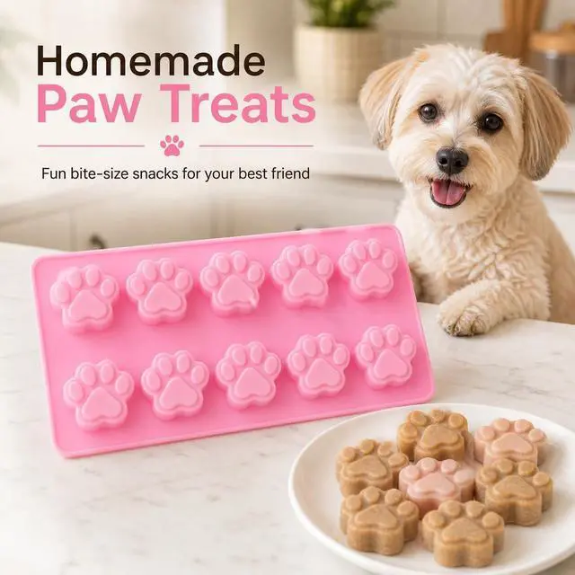 Alt view image 2 of 7 - SET OF 3 PACK X Mini Silicone DOG Pet Animal Paw Print Ice Cube Chocolate Soap Candle Tray Mold Party maker (Ships From USA)