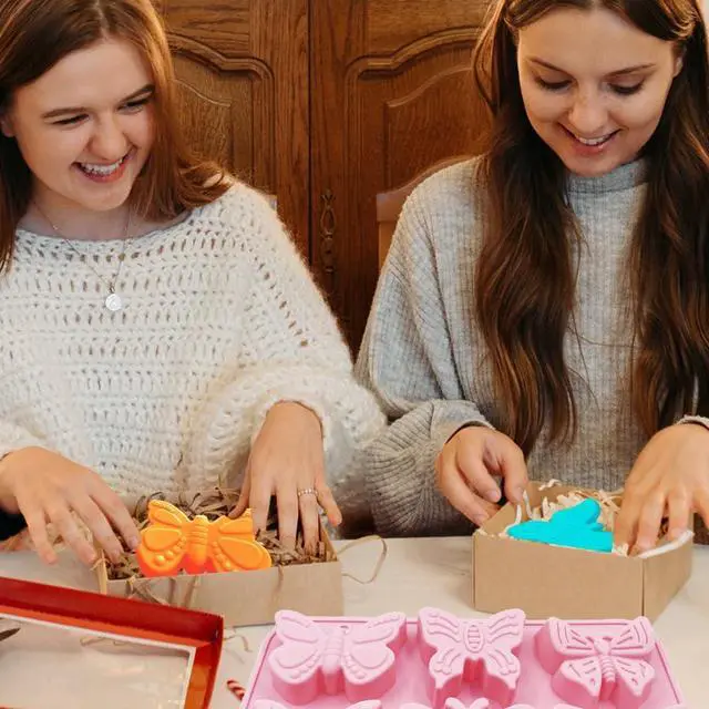 Alt view image 6 of 7 - 2 Pack Cute Butterfly Silicone Molds 3D Butterfly Themed Baking Mould Tray DIY Baking Tool for Chocolate Cake Dessert Candy Mousse Pastry Handmade Soap Cupcake Topper