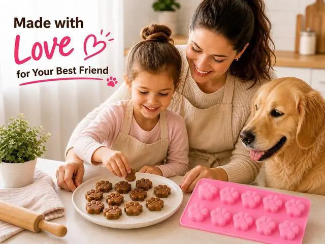 Alt view image 7 of 7 - SET OF 3 PACK X Mini Silicone DOG Pet Animal Paw Print Ice Cube Chocolate Soap Candle Tray Mold Party maker (Ships From USA)