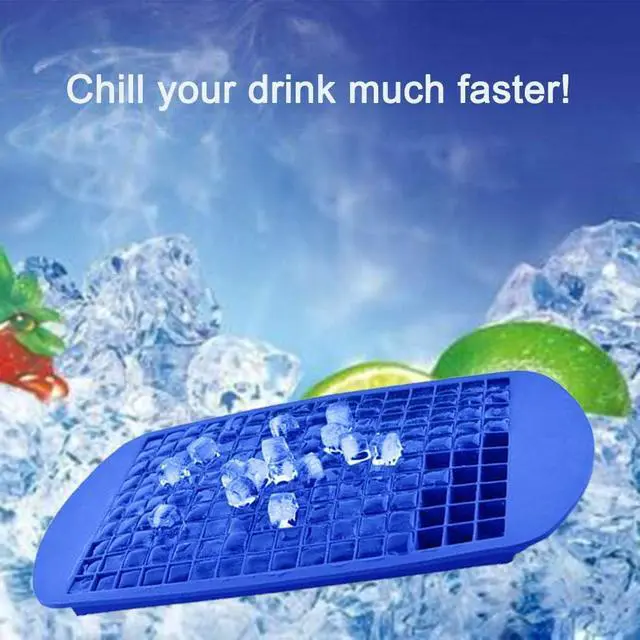 Alt view image 3 of 7 - LeeYean Silicone Mini Ice Cube Trays 2 Pack, 160 Small Ice Cube Molds Easy Release Crushed Ice Cube for Chilling Whiskey Cocktail, BPA Free Flexible Stackable and Durable Soft Mold Storage Containers
