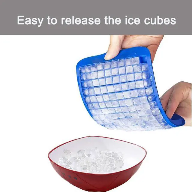 Alt view image 5 of 7 - LeeYean Silicone Mini Ice Cube Trays 2 Pack, 160 Small Ice Cube Molds Easy Release Crushed Ice Cube for Chilling Whiskey Cocktail, BPA Free Flexible Stackable and Durable Soft Mold Storage Containers