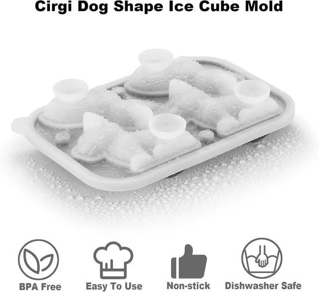 Alt view image 4 of 6 - Nax Caki Corgi Dog gifts 3D Ice Cube Mold Fun Shapes, Large Craft Ice Mold, Big Dog Ice Cube Trays for Whiskey Cocktails Bourbon