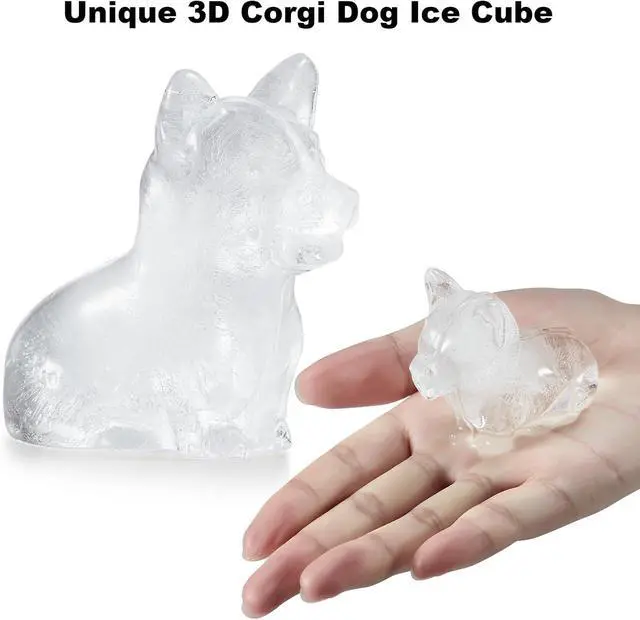 Alt view image 6 of 6 - Nax Caki Corgi Dog gifts 3D Ice Cube Mold Fun Shapes, Large Craft Ice Mold, Big Dog Ice Cube Trays for Whiskey Cocktails Bourbon