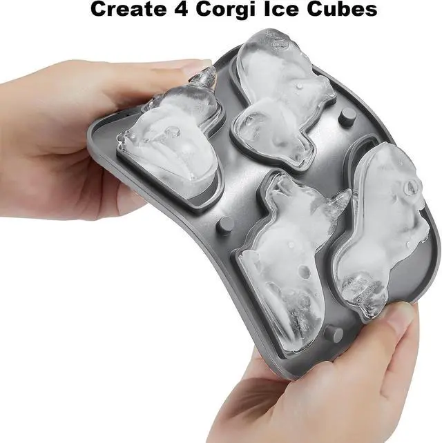 Alt view image 5 of 6 - Nax Caki Corgi Dog gifts 3D Ice Cube Mold Fun Shapes, Large Craft Ice Mold, Big Dog Ice Cube Trays for Whiskey Cocktails Bourbon