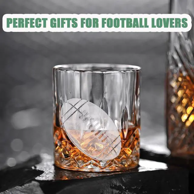 Alt view image 2 of 6 - Football Ice Cube Tray 3D, Admaison Ice Ball Cube Mold with Funnel for Cocktails, Bourbon,Brandy, Whiskey Gifts for Men, Silicone Fun Shapes Black (Football)