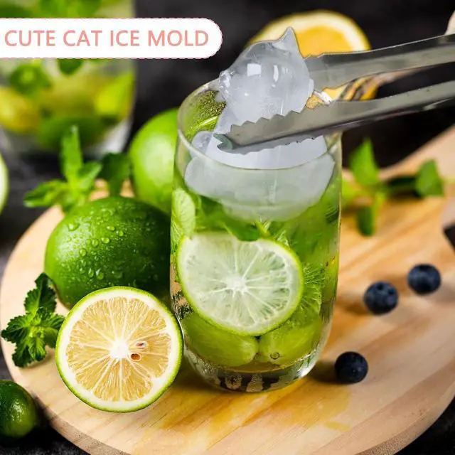 Alt view image 7 of 7 - Cat Ice Cube Tray Silicone Large Ice Cube Mold, Cute Cat Lovers Gifts | Fun Shapes Ice Cube Trays for Freezer with Lid, Big Ice Molds for Bourbon Whiskey Cocktails