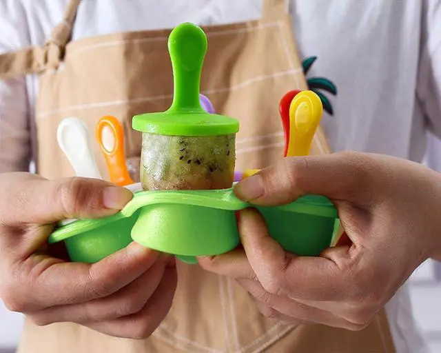Alt view image 5 of 7 - Mini Silicone Popsicle Mold, 7-cavity DIY Ice Pop Mold with Colorful Plastic Sticks, Popsicle Makers for Egg Bites, Lollipop and Ice Cream Mould, Baby Food Storage Container, Non-Stick Ice Cube Trays