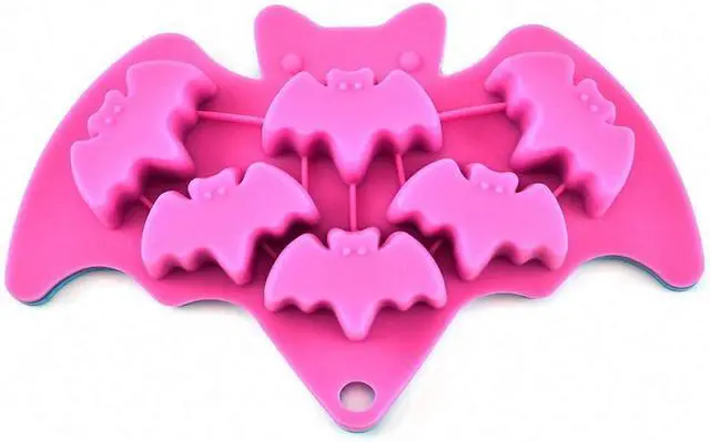 Alt view image 3 of 6 - 2Pcs Bat Ice Cube Trays, Bat Chocolate Candy Silicone Molds for Halloween Party Favor, Bat Shaped Cake Muffin Baking Pan, Mini Soap Wax Crayon Melt Mould (Random Color)