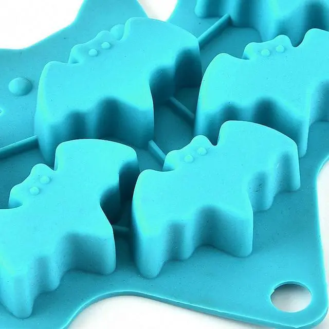 Alt view image 5 of 6 - 2Pcs Bat Ice Cube Trays, Bat Chocolate Candy Silicone Molds for Halloween Party Favor, Bat Shaped Cake Muffin Baking Pan, Mini Soap Wax Crayon Melt Mould (Random Color)