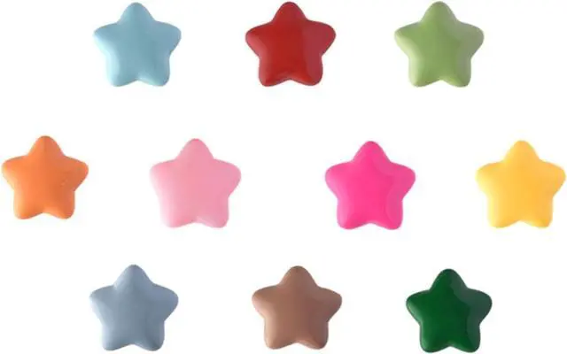 Main image of 10 Pcs Cute Fridge Magnets Colorful Star Refrigerator Magnet Bright Finish Funny Stars Fridge Magnets for Locker, Kitchen, Whiteboard, Office, Strong Decorative Magnetic Stickers