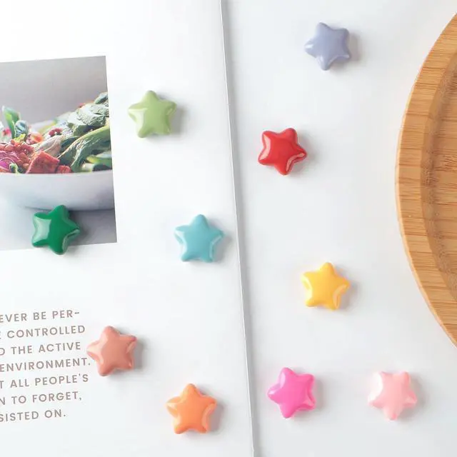 Alt view image 7 of 7 - 10 Pcs Cute Fridge Magnets Colorful Star Refrigerator Magnet Bright Finish Funny Stars Fridge Magnets for Locker, Kitchen, Whiteboard, Office, Strong Decorative Magnetic Stickers
