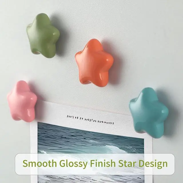 Alt view image 4 of 7 - 10 Pcs Cute Fridge Magnets Colorful Star Refrigerator Magnet Bright Finish Funny Stars Fridge Magnets for Locker, Kitchen, Whiteboard, Office, Strong Decorative Magnetic Stickers