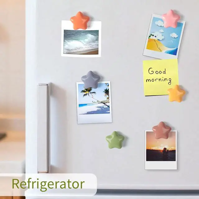 Alt view image 6 of 7 - 10 Pcs Cute Fridge Magnets Colorful Star Refrigerator Magnet Bright Finish Funny Stars Fridge Magnets for Locker, Kitchen, Whiteboard, Office, Strong Decorative Magnetic Stickers
