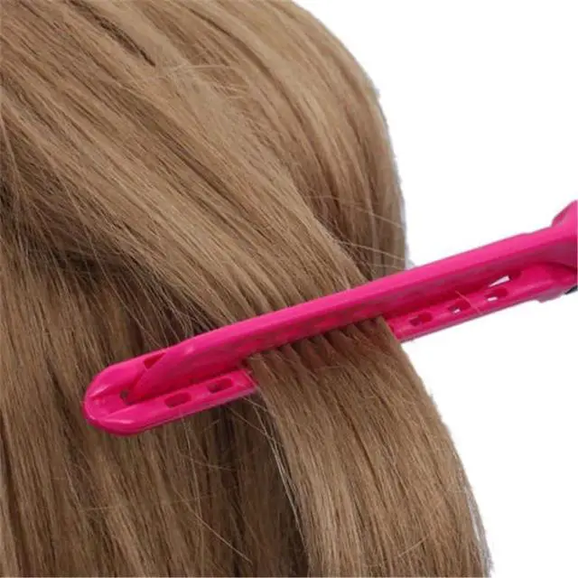 Alt view image 5 of 6 - EasyGlide-V Hair Straightener and Detangler - Rat Tail Style V-Comb for Sectioning, Flat Ironing, Blow Drying, Keratin Comb for Tangled Hair, Spring Grip, Heat Resistant (Pink)