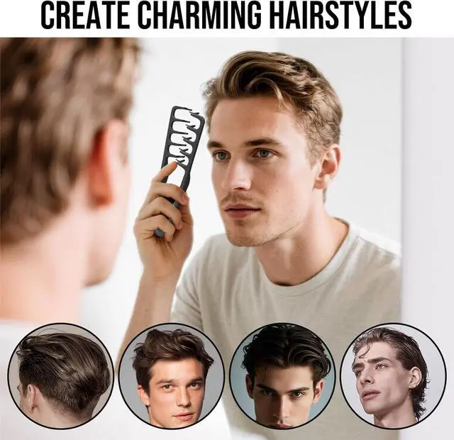 Alt view image 4 of 7 - Texture Comb, Volumizing Fluffy Texture Styling Comb for Men and Women, Wide-Tooth Texturizing Styling Tool for Volume & Fringe Parting, Black