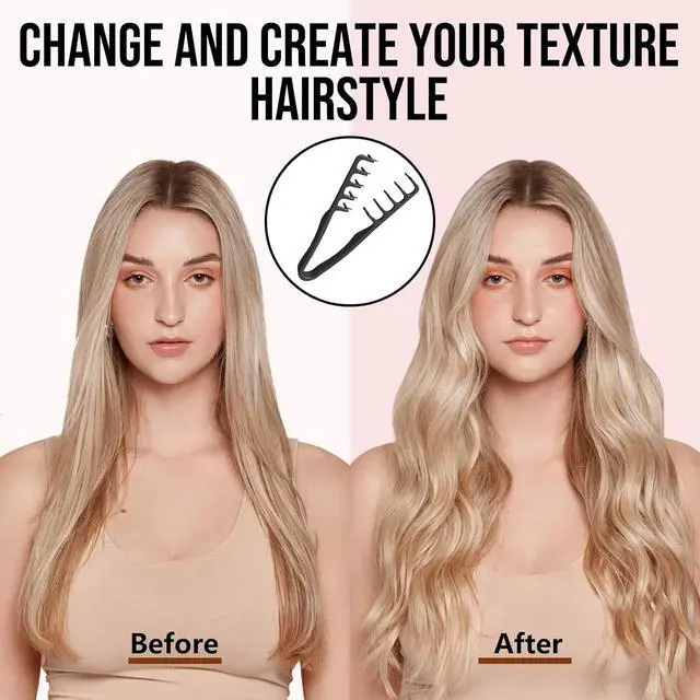 Alt view image 5 of 7 - Texture Comb, Volumizing Fluffy Texture Styling Comb for Men and Women, Wide-Tooth Texturizing Styling Tool for Volume & Fringe Parting, Black
