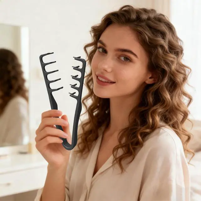 Alt view image 7 of 7 - Texture Comb, Volumizing Fluffy Texture Styling Comb for Men and Women, Wide-Tooth Texturizing Styling Tool for Volume & Fringe Parting, Black
