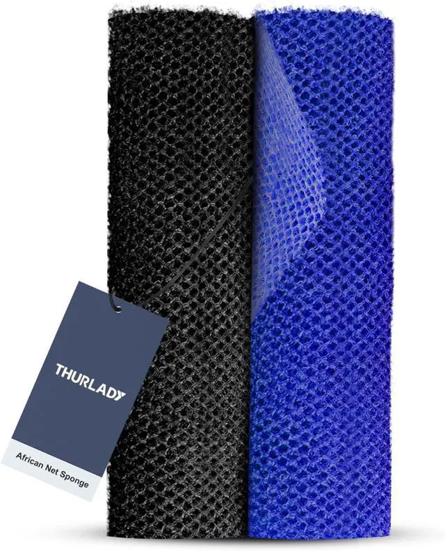 Main image of African Exfoliating Net Sponge, 2 Pack Bath Scrubber for Shower