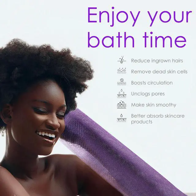 Alt view image 4 of 7 - African Exfoliating Net Sponge, 2 Pack Bath Scrubber for Shower