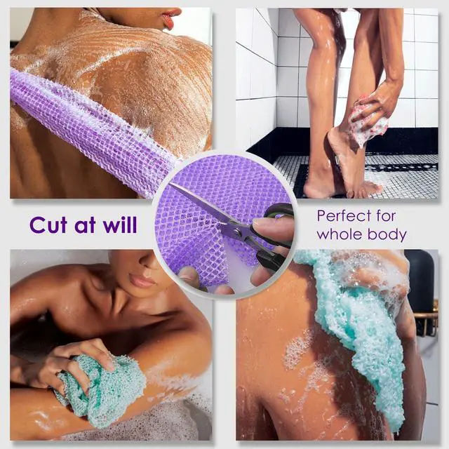Alt view image 6 of 7 - African Exfoliating Net Sponge, 2 Pack Bath Scrubber for Shower