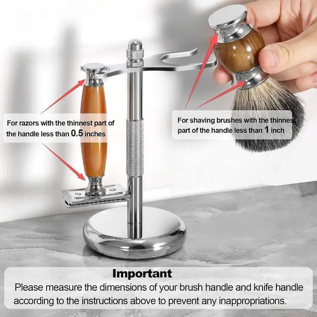 Alt view image 2 of 7 - Safety Razor Stand, Razor Holder for Men Shaving Brush Stand
