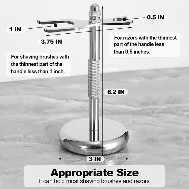 Alt view image 3 of 7 - Safety Razor Stand, Razor Holder for Men Shaving Brush Stand