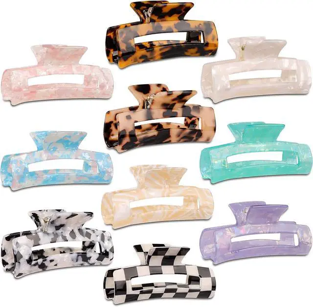 Main image of Magicsky 10 Pcs Large Resin Hair Claw Clips For Women Thick Thin Hair Updos