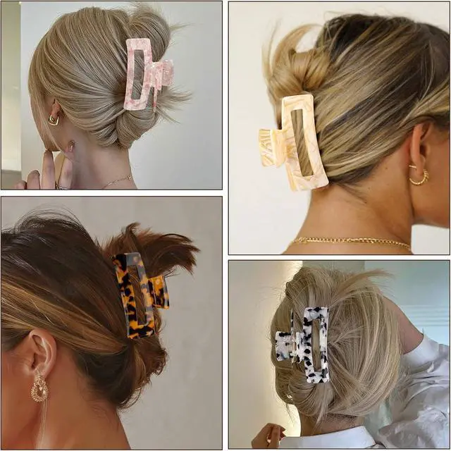 Alt view image 3 of 7 - Magicsky 10 Pcs Large Resin Hair Claw Clips For Women Thick Thin Hair Updos