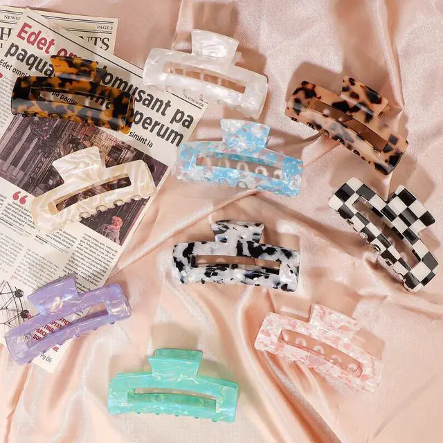Alt view image 2 of 7 - Magicsky 10 Pcs Large Resin Hair Claw Clips For Women Thick Thin Hair Updos