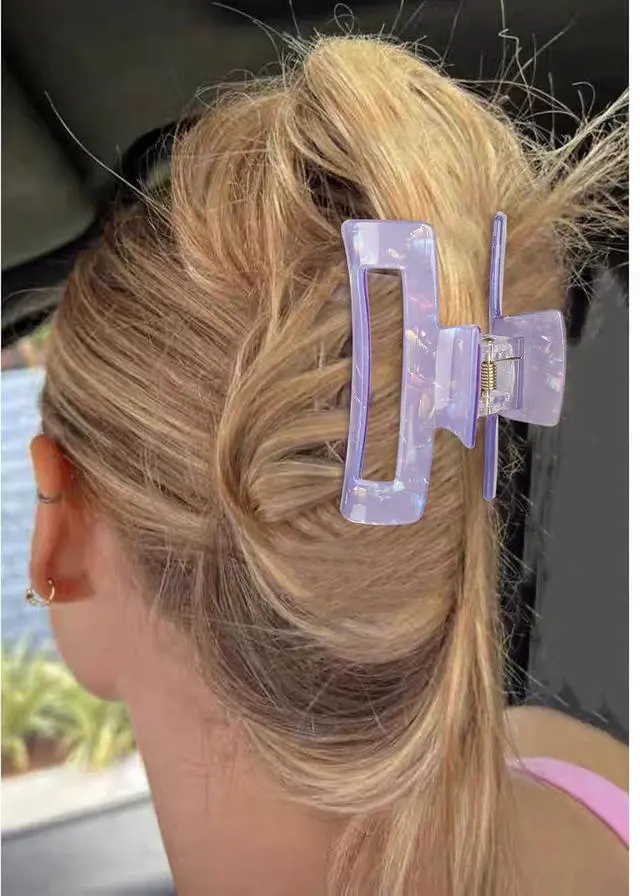 Alt view image 5 of 7 - Magicsky 10 Pcs Large Resin Hair Claw Clips For Women Thick Thin Hair Updos