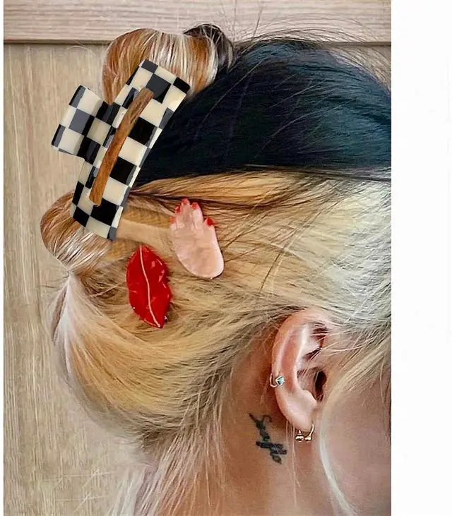 Alt view image 7 of 7 - Magicsky 10 Pcs Large Resin Hair Claw Clips For Women Thick Thin Hair Updos