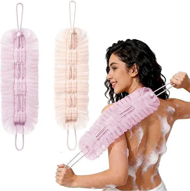 Main image of African Net Sponge for Shower, 2PCS Adjustable Exfoliating Washcloth Towel, Body Scrubber Exfoliator for Men & Women, Back Loofah Sponge for Deep Cleaning, Back Washer Wash Sponge for Men Women