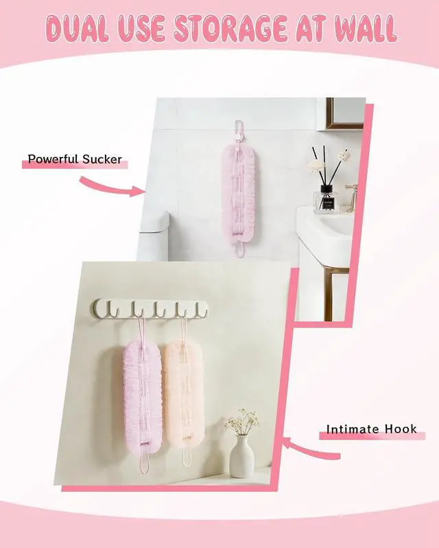 Alt view image 5 of 7 - African Net Sponge for Shower, 2PCS Adjustable Exfoliating Washcloth Towel, Body Scrubber Exfoliator for Men & Women, Back Loofah Sponge for Deep Cleaning, Back Washer Wash Sponge for Men Women