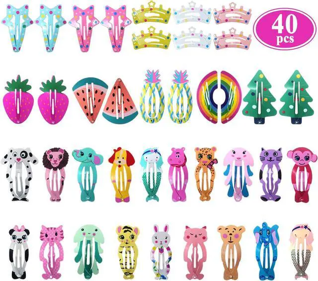 Alt view image 7 of 7 - Hair Clips for Girls, Funtopia 100Pcs Snap Barrettes for Kids Teens Women