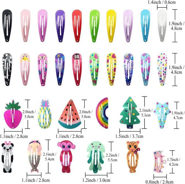 Alt view image 5 of 7 - Hair Clips for Girls, Funtopia 100Pcs Snap Barrettes for Kids Teens Women
