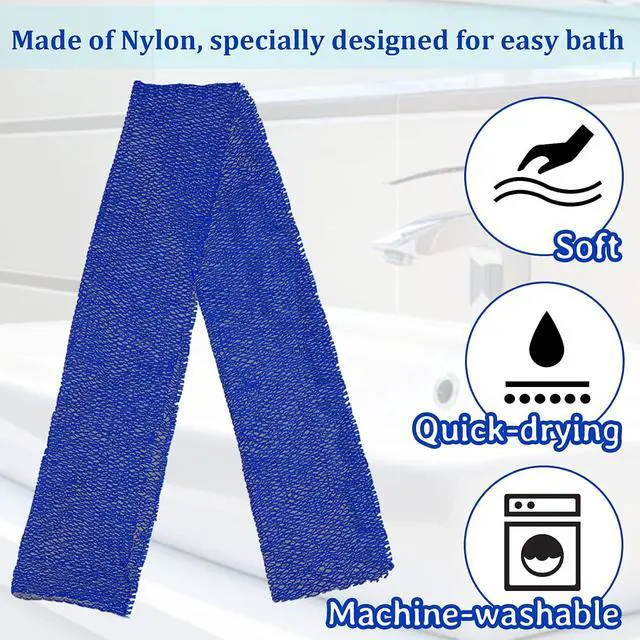 Alt view image 6 of 7 - BOAO 4 Pcs African Net Sponge Authentic Long African Net Bath Sponge Exfoliating Bath & Shower Loofah Back Scrubber Washcloth for Body & Face Skin Cleansing Men Women Daily Use